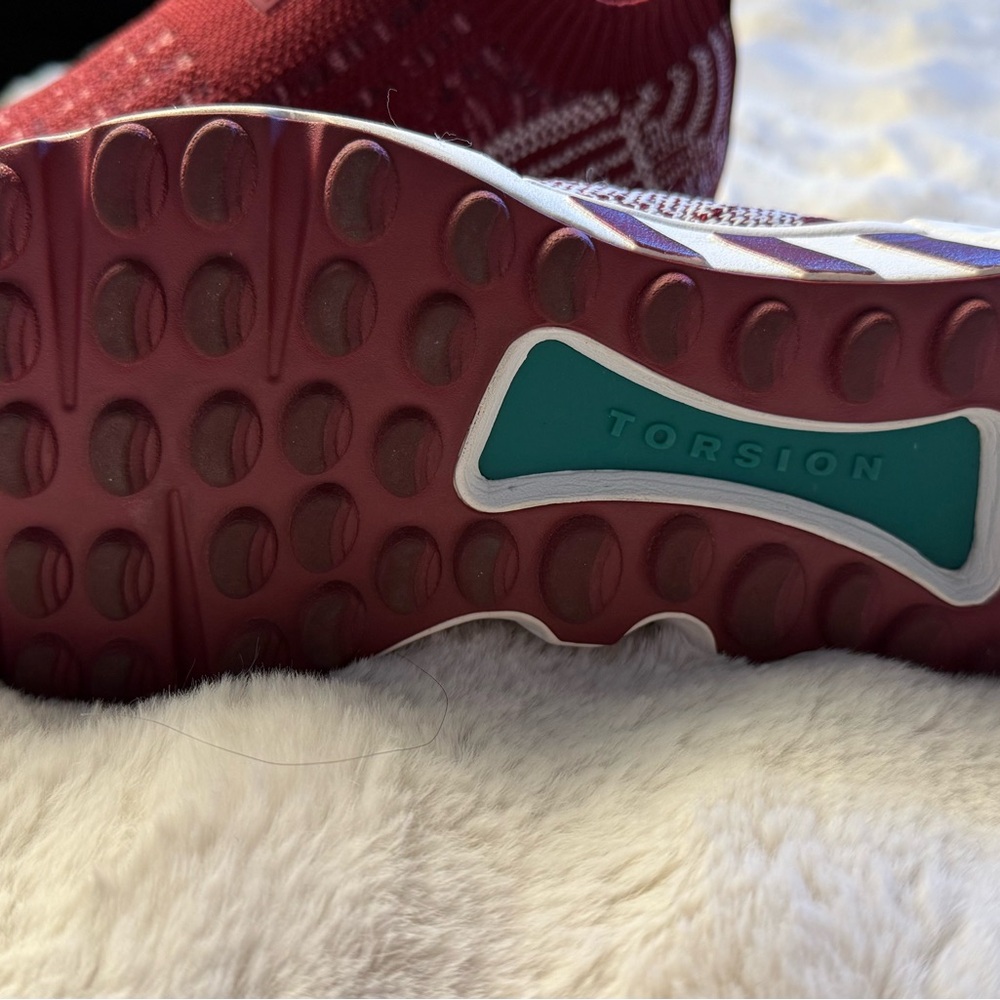 Adidas Maroon and White Sneakers